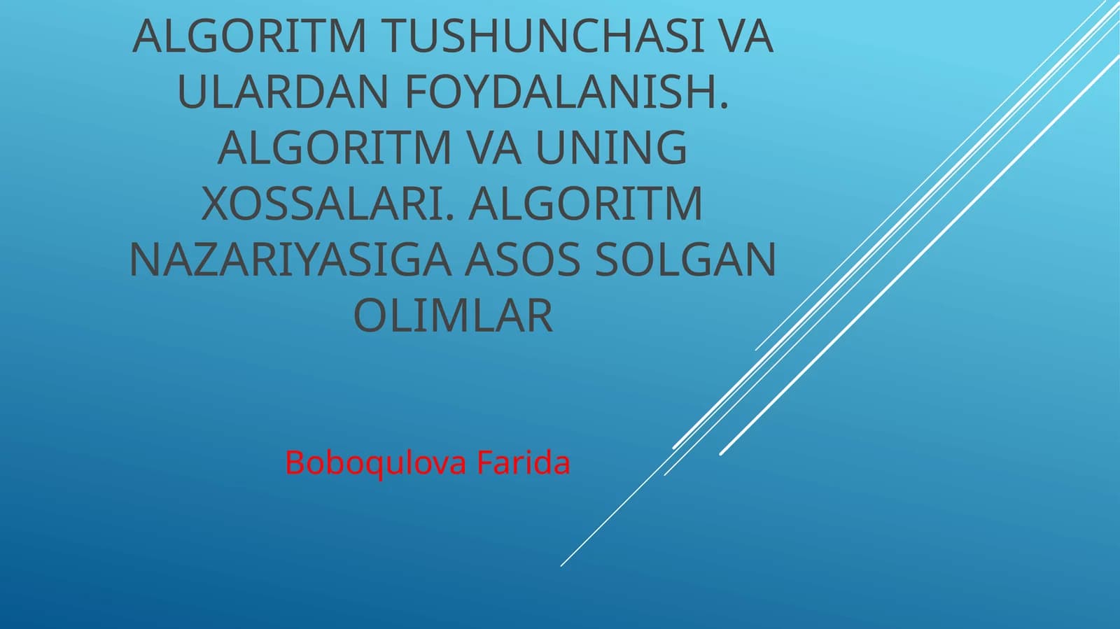 Algoritm Nima?