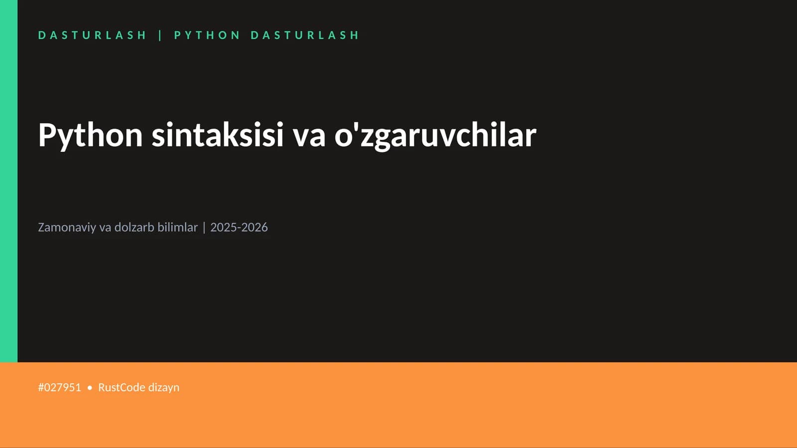 PYTHON DASTURLASH