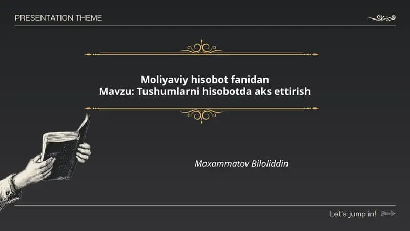 Moliyaviy hisobot fanidan
