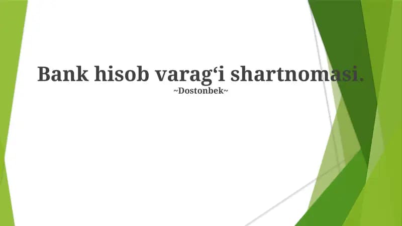 Bank hisob varagʻi shartnomasi