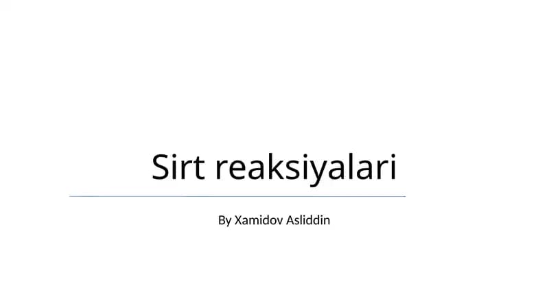 Sirt reaksiyalari