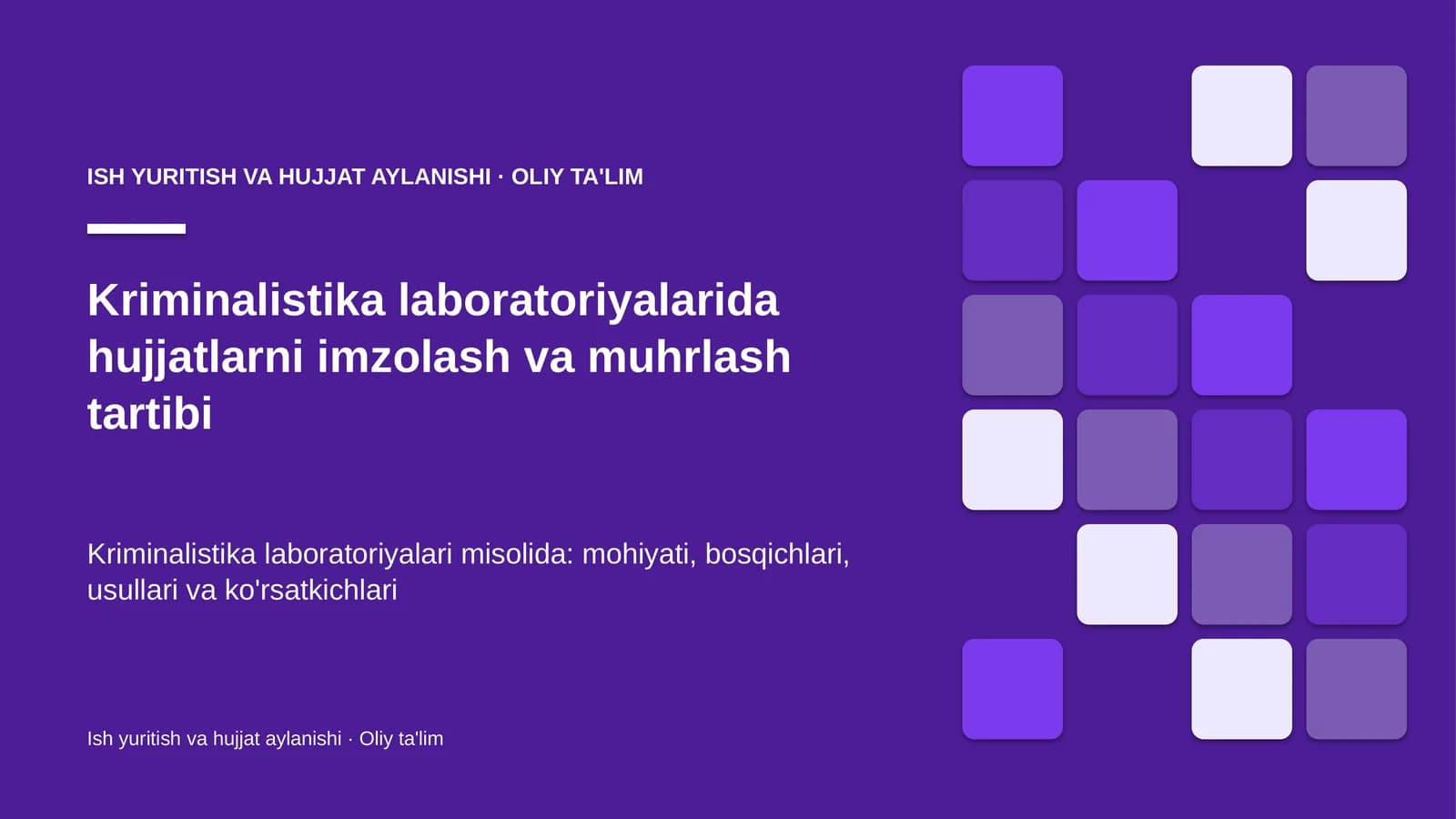 Kriminalistika laboratoriyalarida hujjatlarni imzolash va muhrlash tartibi