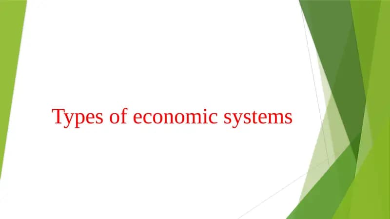 Types of economic systems