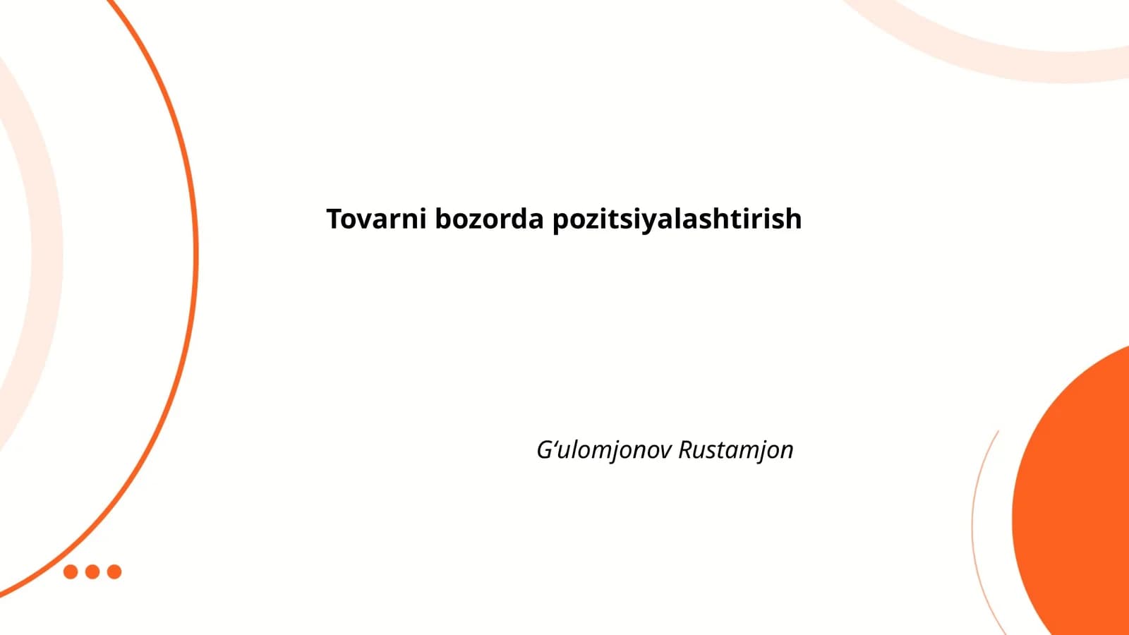 Tovarni bozorda pozitsiyalashtirish