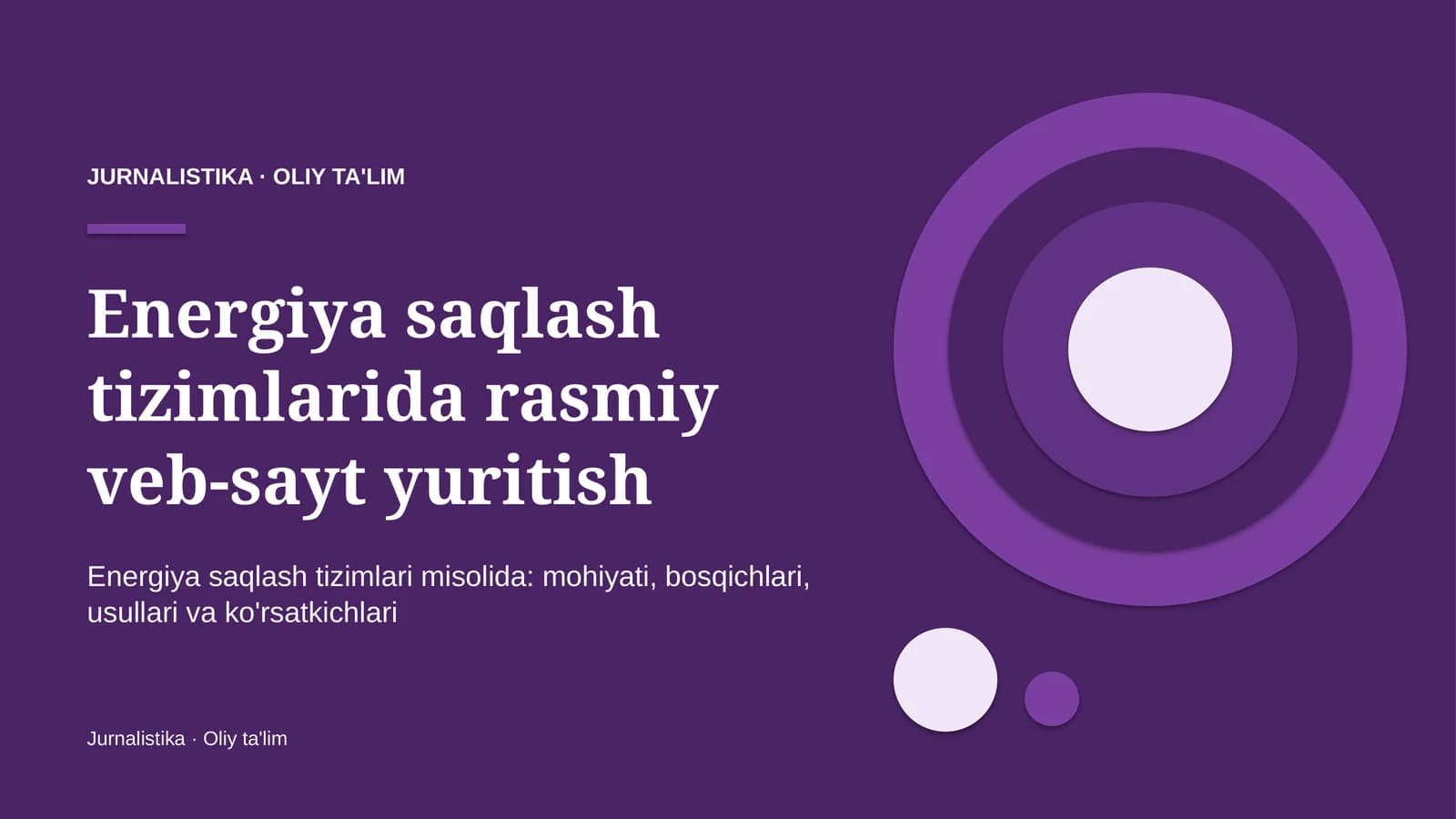 Energiya saqlash tizimlarida rasmiy veb-sayt yuritish