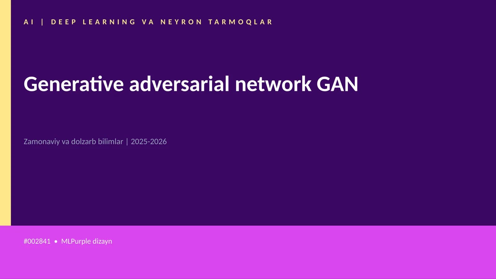 Generative adversarial network GAN