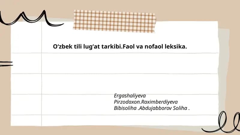 Oʻzbek tili lugʻat tarkibi