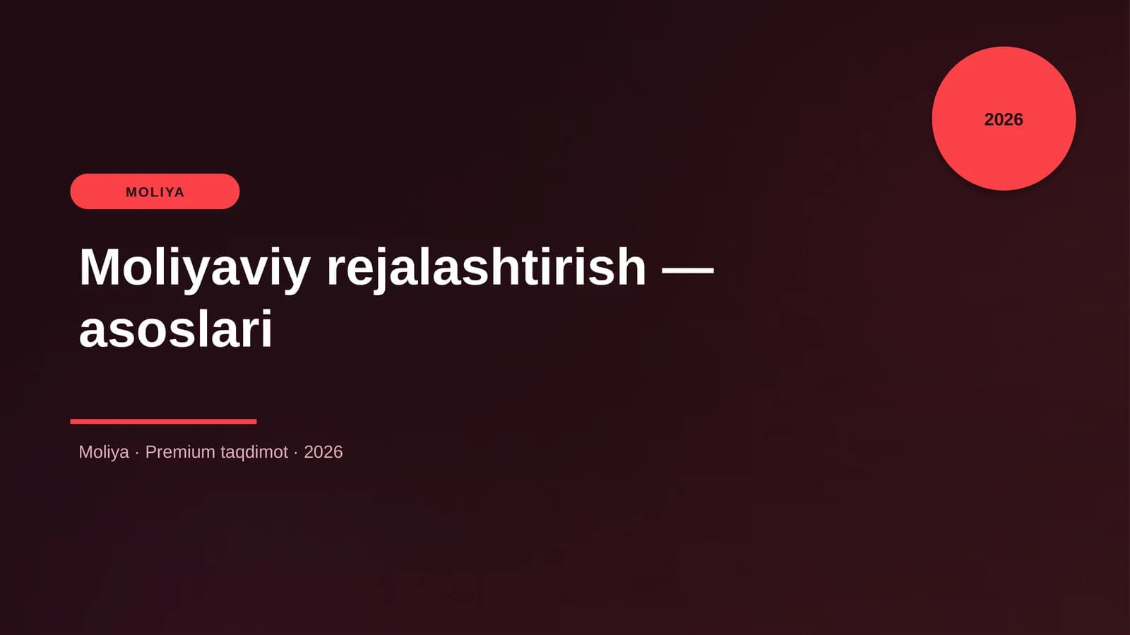 Moliyaviy rejalashtirish — asoslari