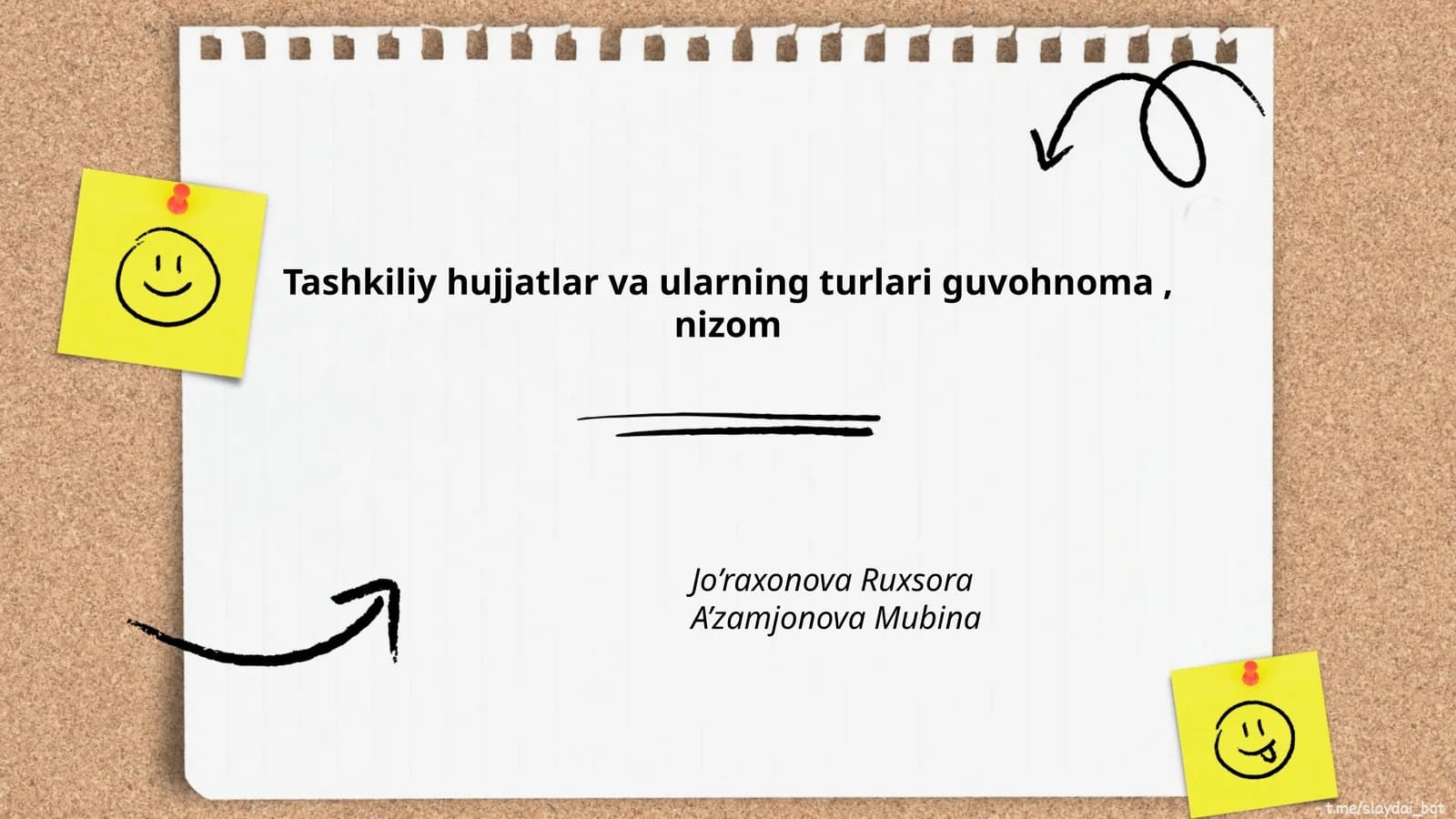 Tashkiliy hujjatlar va ularning turlari guvohnoma, nizom