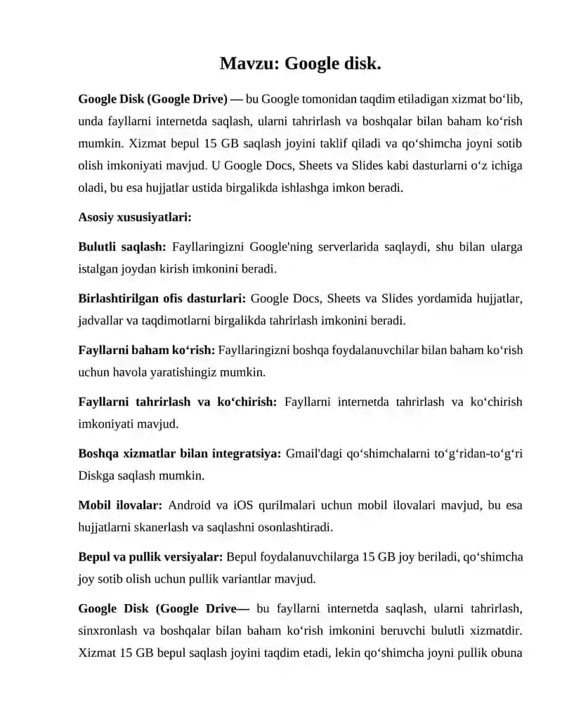 Google Disk