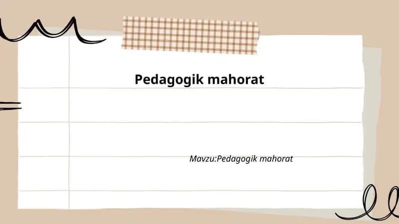 Pedagogik mahorat