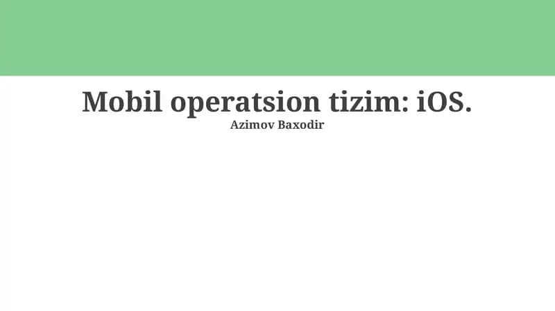 iOS Operatsion Tizimi