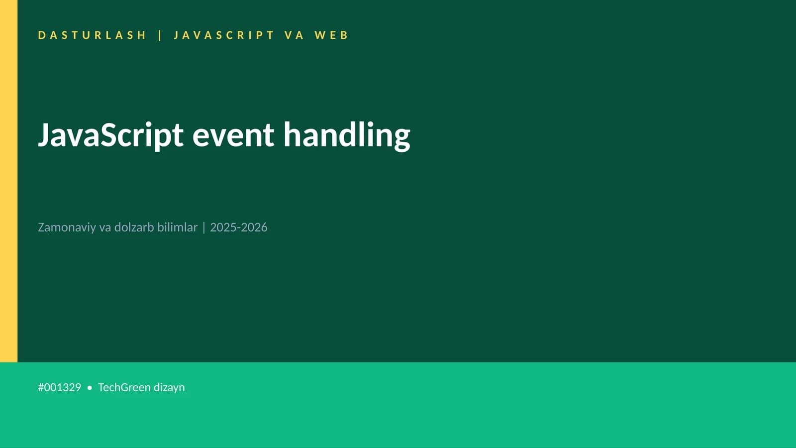 JavaScript event handling