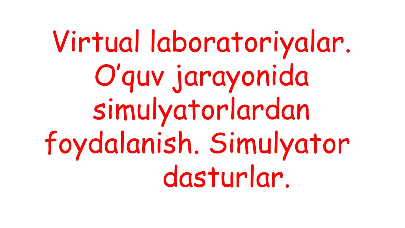 "Virtual laboratoriyalar" mavzusida tayyor slayd