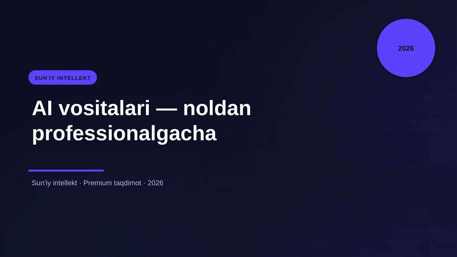 AI vositalari — noldan professionalgacha