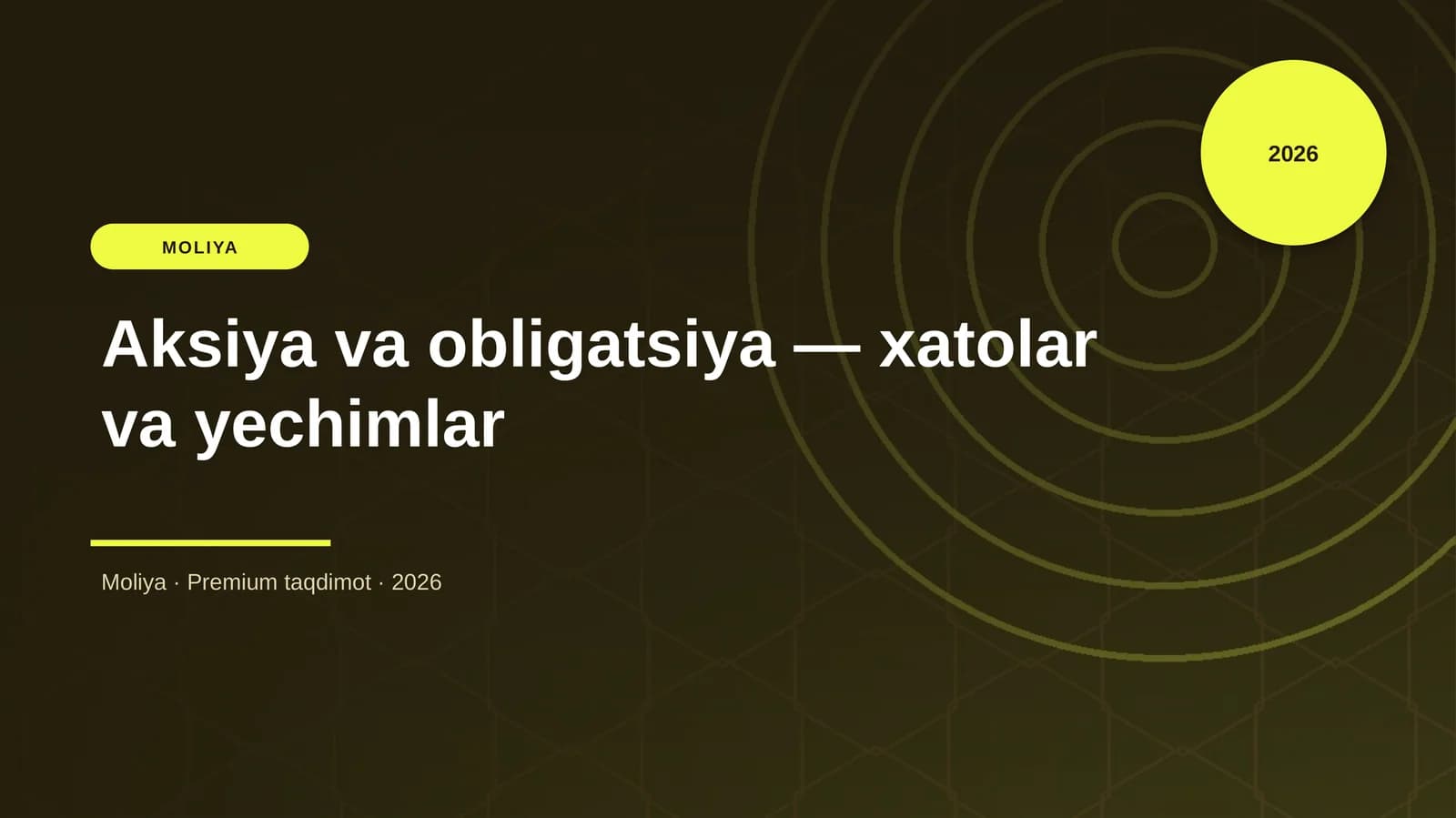Aksiya va obligatsiya — xatolar va yechimlar