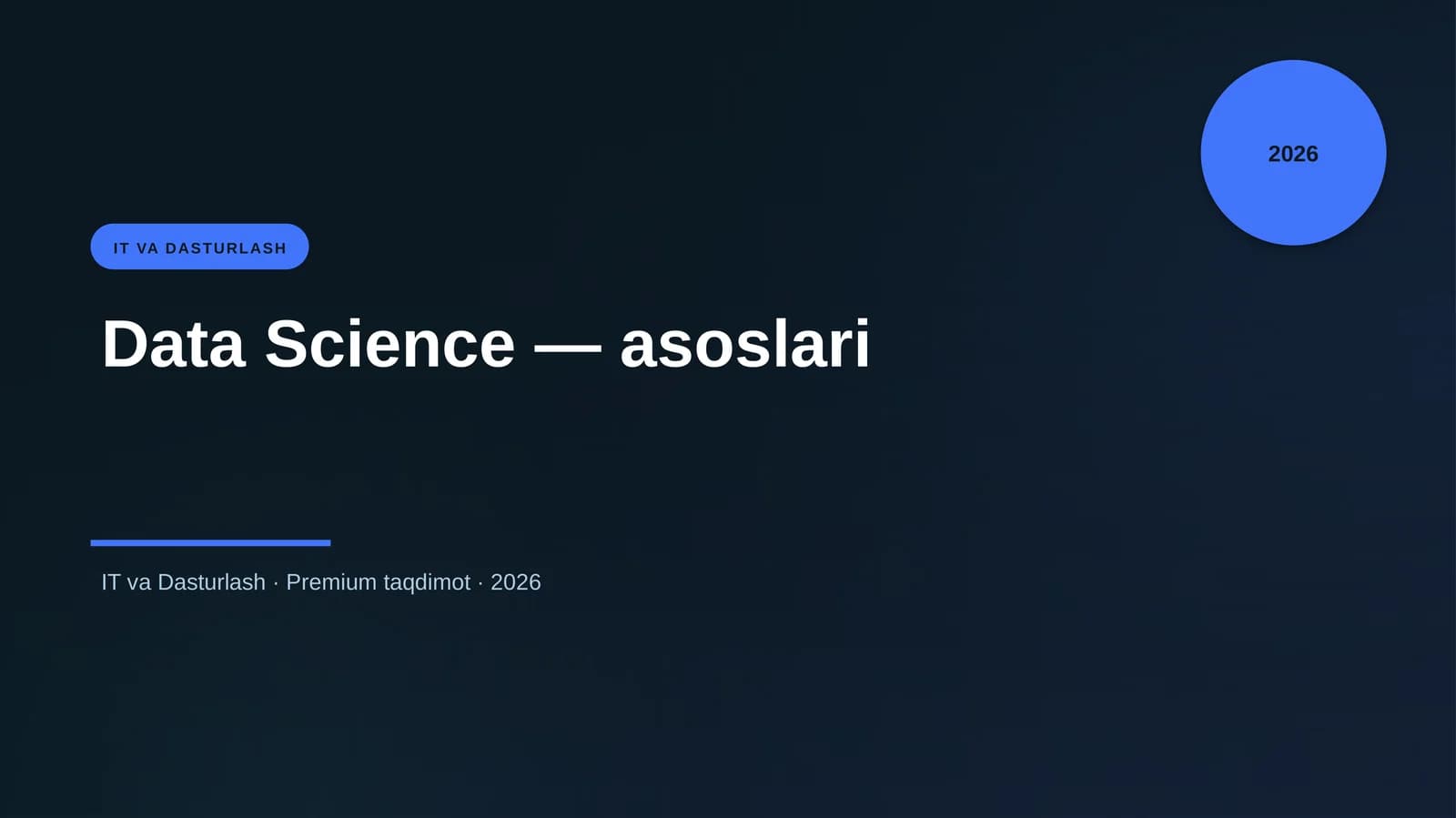 Data Science — asoslari