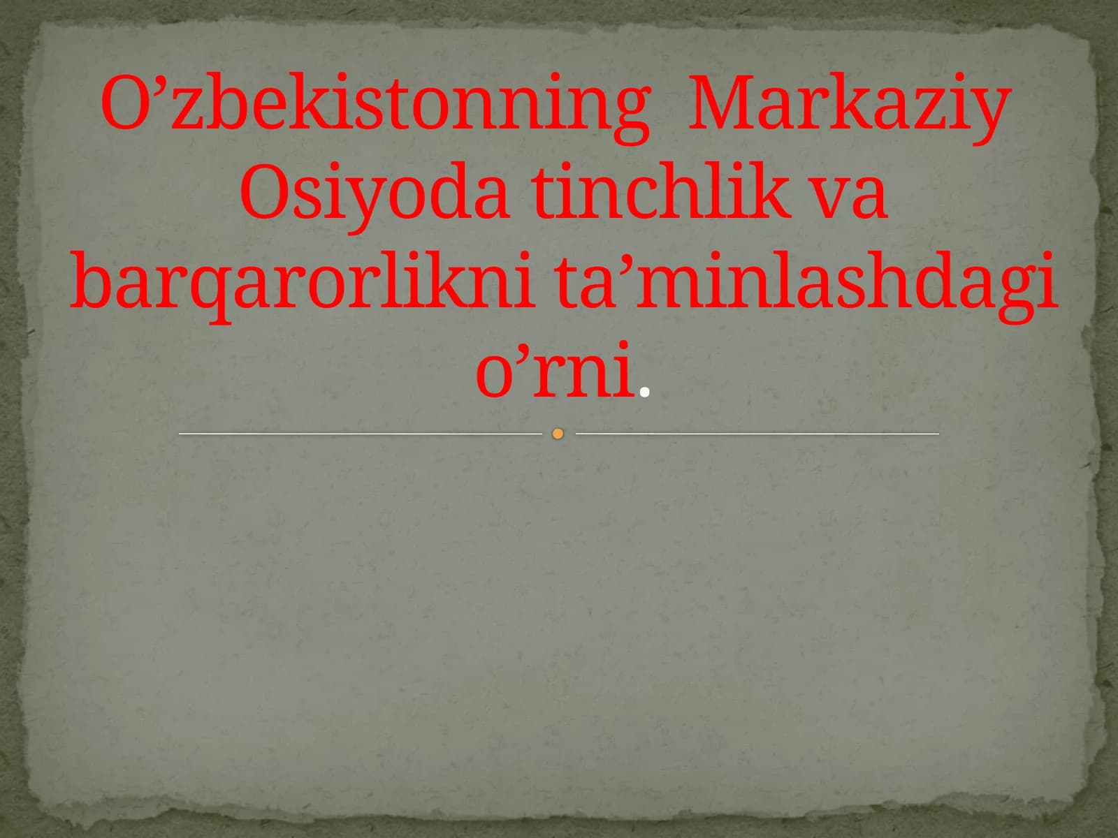 Markaziy Osiyo dəmli ta'lim