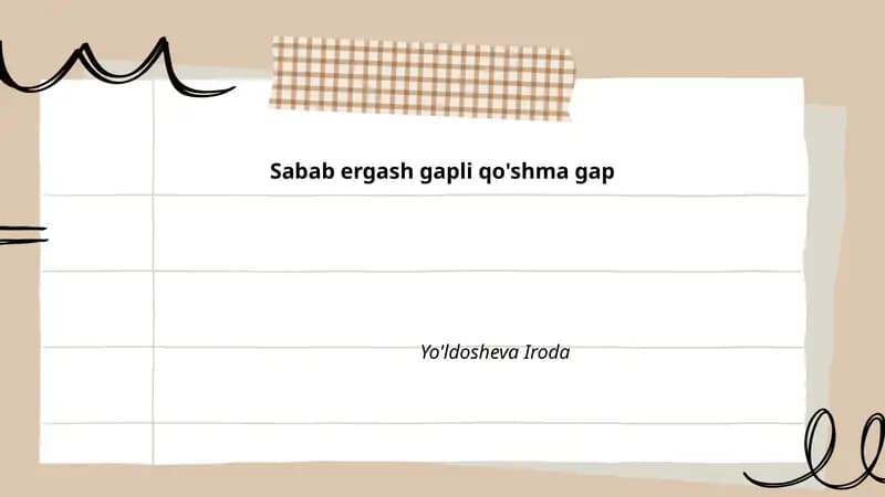Sabab ergash gapli qo'shma gap
