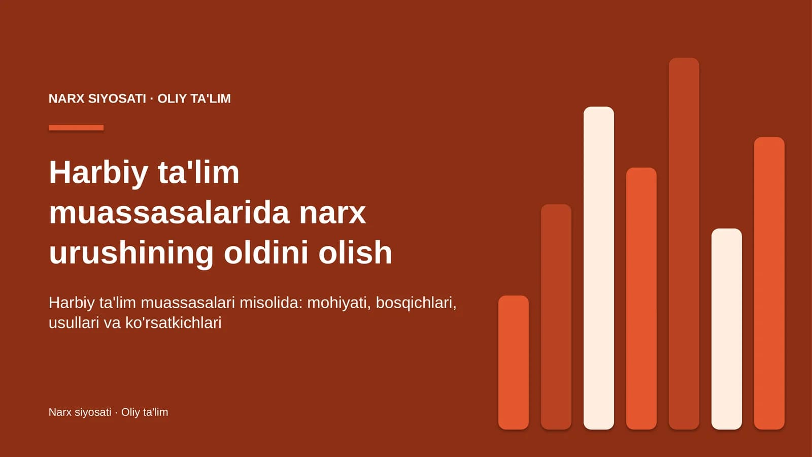Harbiy ta'lim muassasalarida narx urushining oldini olish