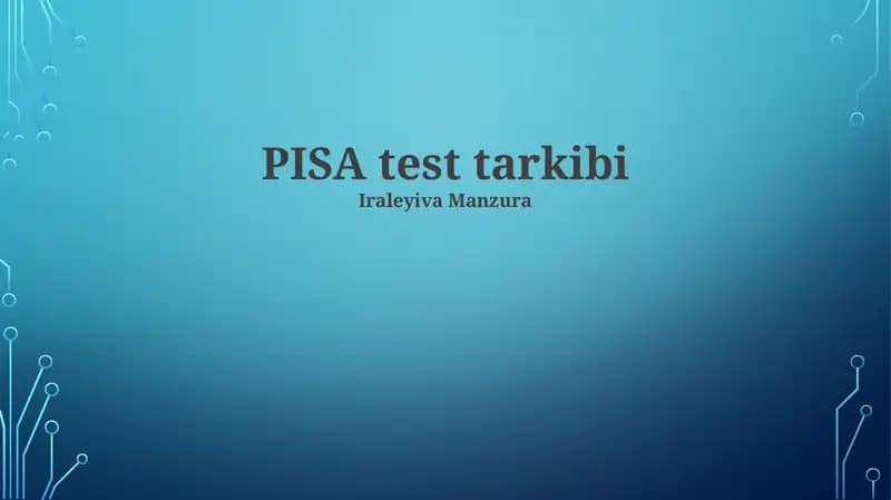 PISA test tarkibi
