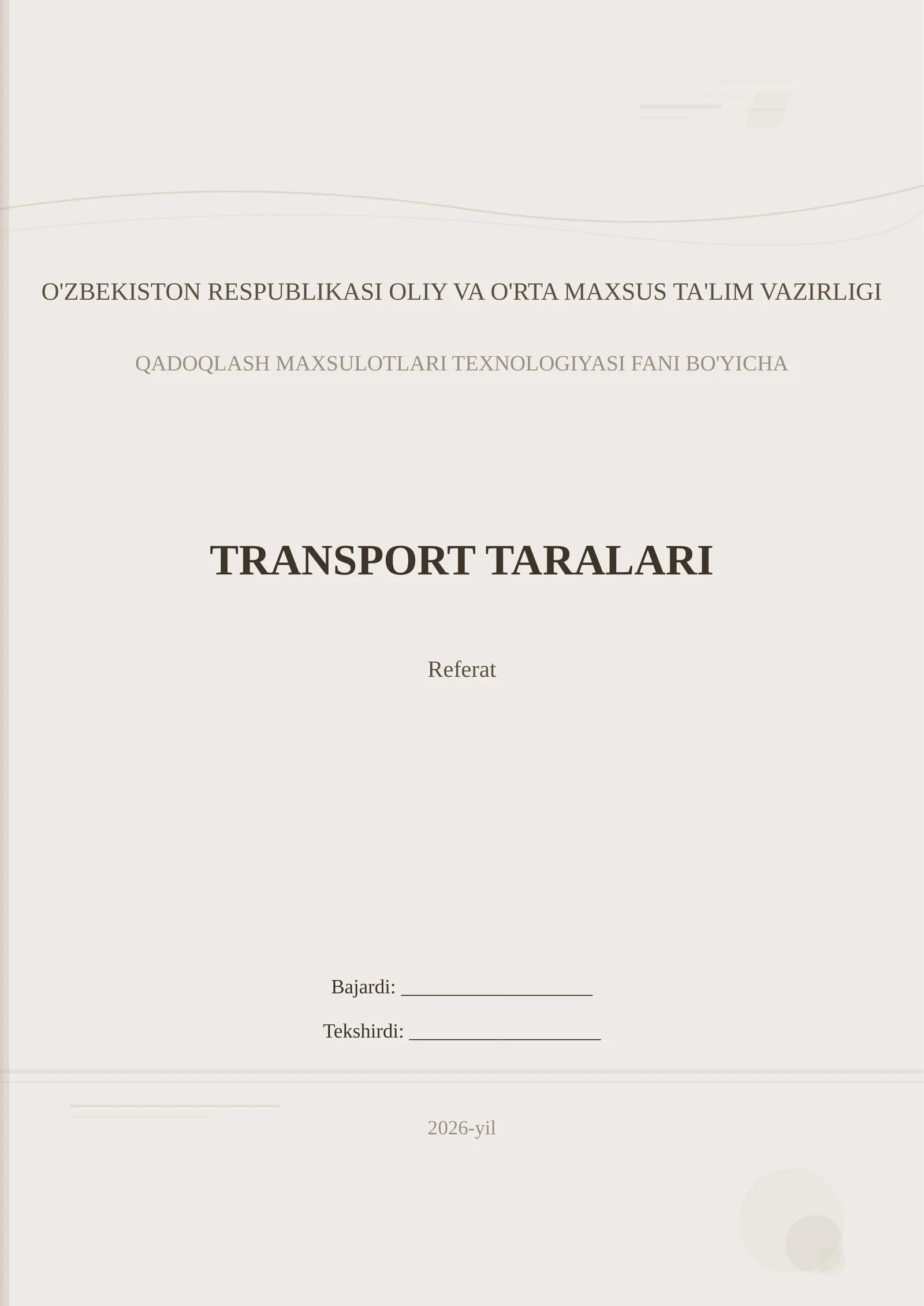 TRANSPORT TARALARI