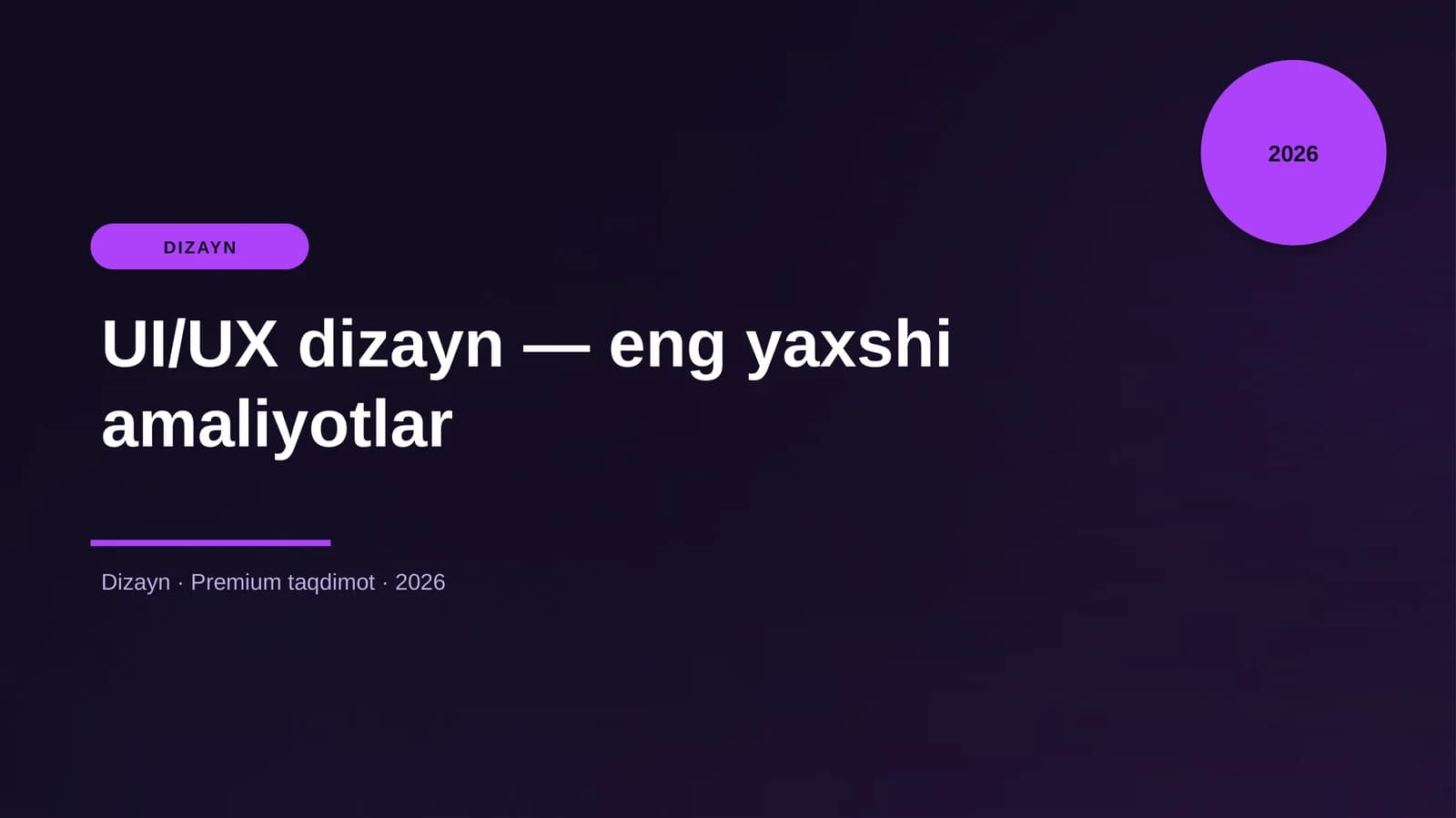 UI/UX dizayn — eng yaxshi amaliyotlar