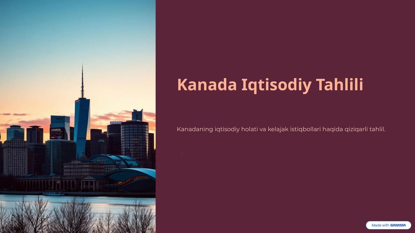 Kanada Iqtisodiy Tahlili