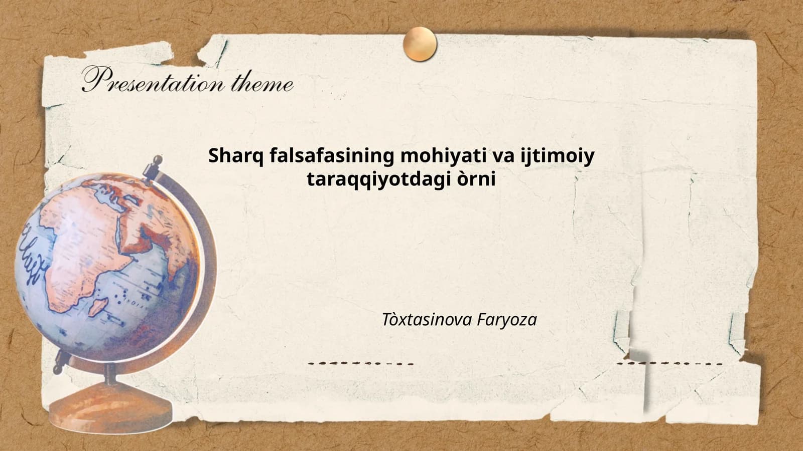 Sharq falsafasining mohiyati va ijtimoiy taraqqiyotdagi òrni