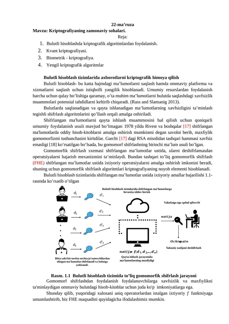 Kriptografiyaning zamonaviy sohalari