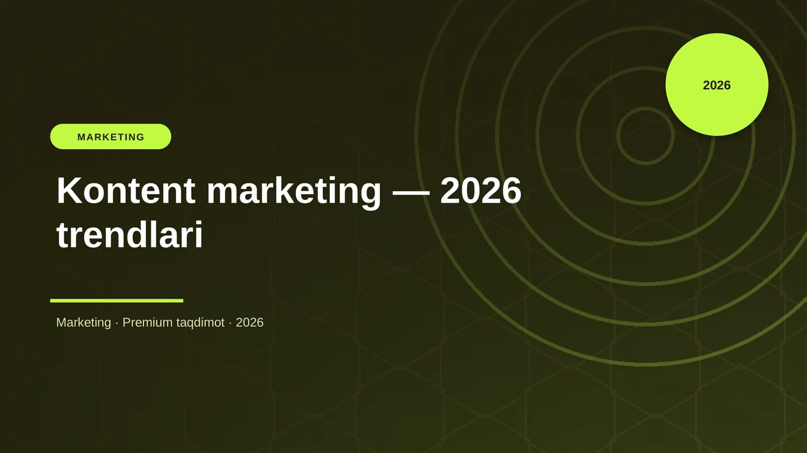 Kontent marketing — 2026 trendlari