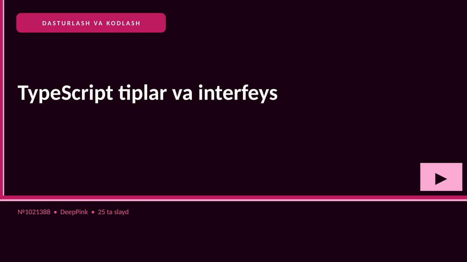 TypeScript tiplar va interfeys