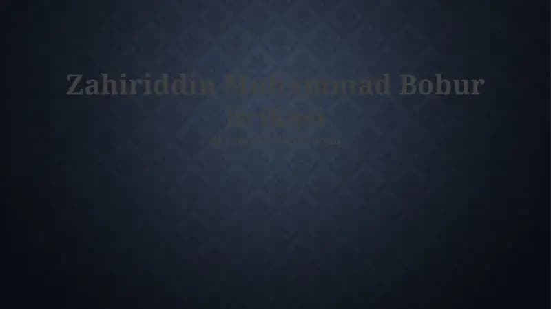 Boburning lirikasi