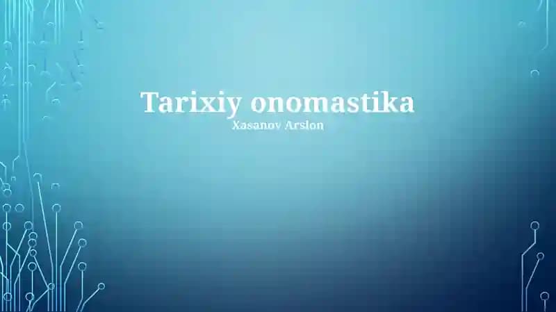 Tarixiy onomastika