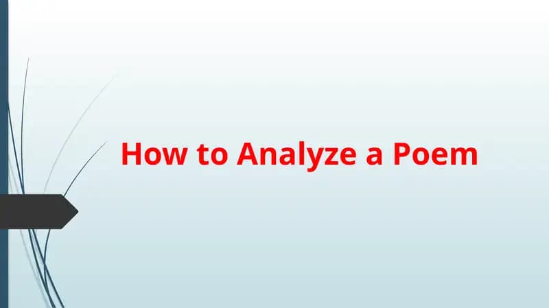 How to Analyze a Poem