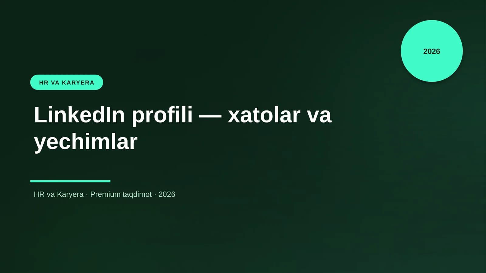 LinkedIn profili — xatolar va yechimlar