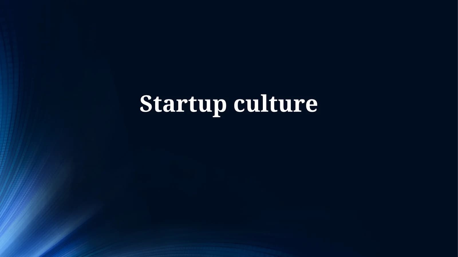 Start-Up Culture