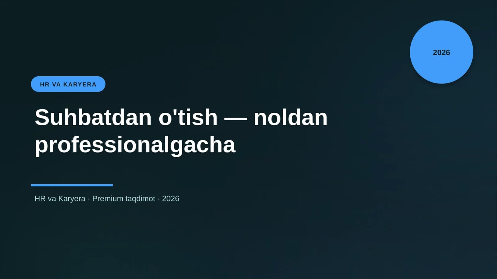 Suhbatdan o'tish — noldan professionalgacha