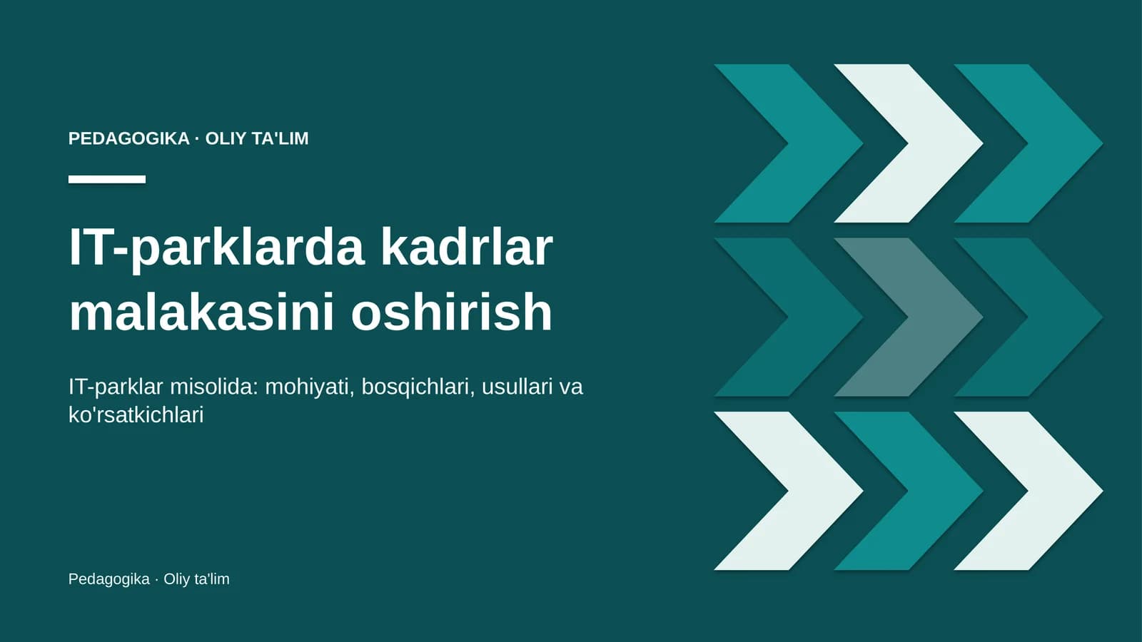 IT-parklarda kadrlar malakasini oshirish