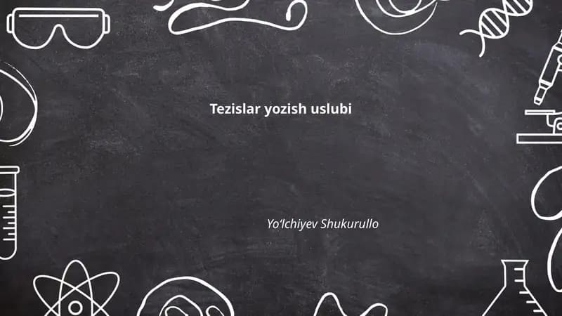 Tezislar yozish uslubi