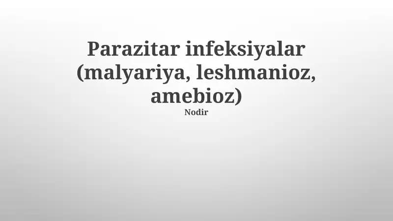 Parazitar infeksiyonlar