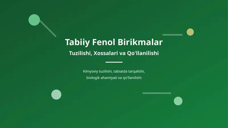 Tabiiy Fenol Birikmalar