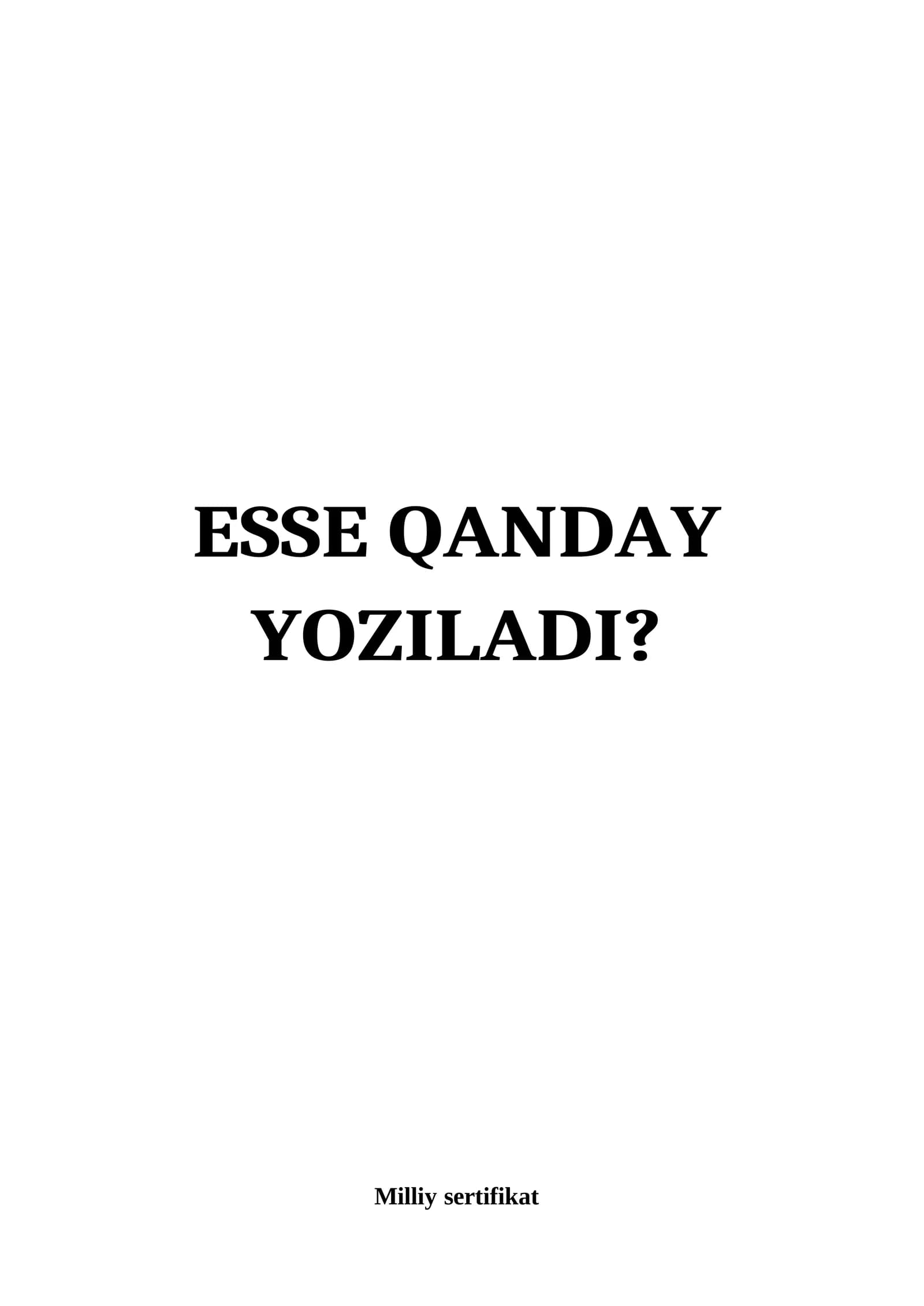 ESSE QANDAY YOZILADI?