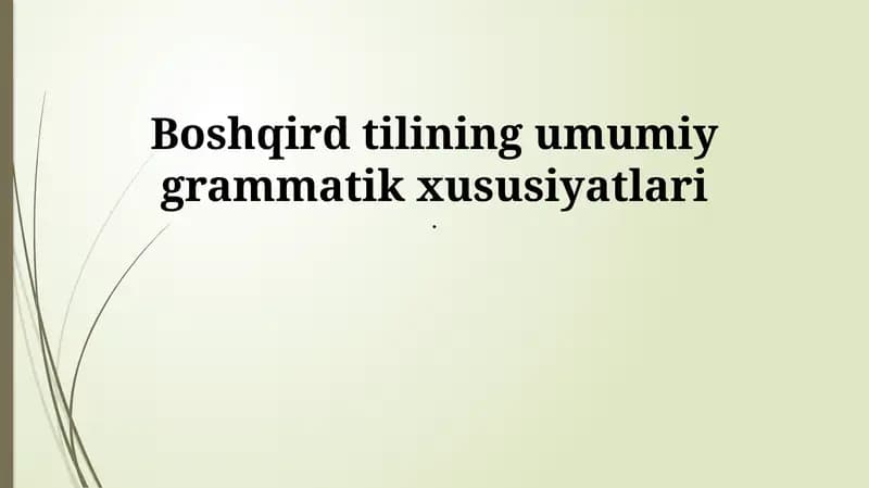 Bashkir tilining grammatikasi