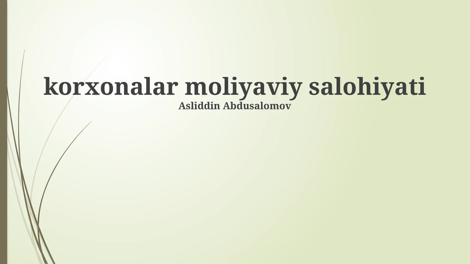 Moliyaviy holat tahlili