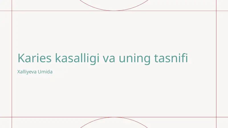 Tish kariesi va uning sabablari