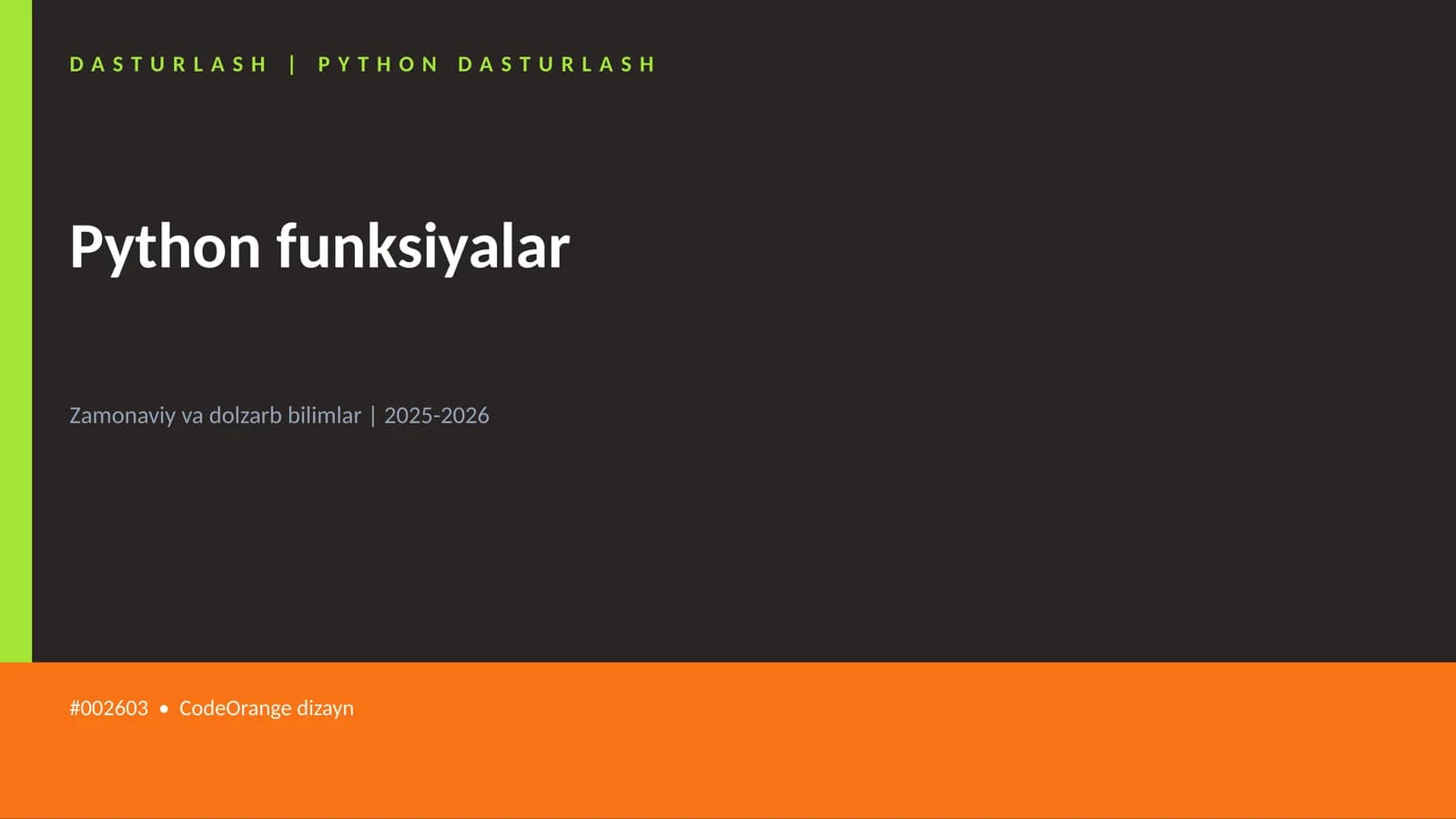 Python funksiyalar