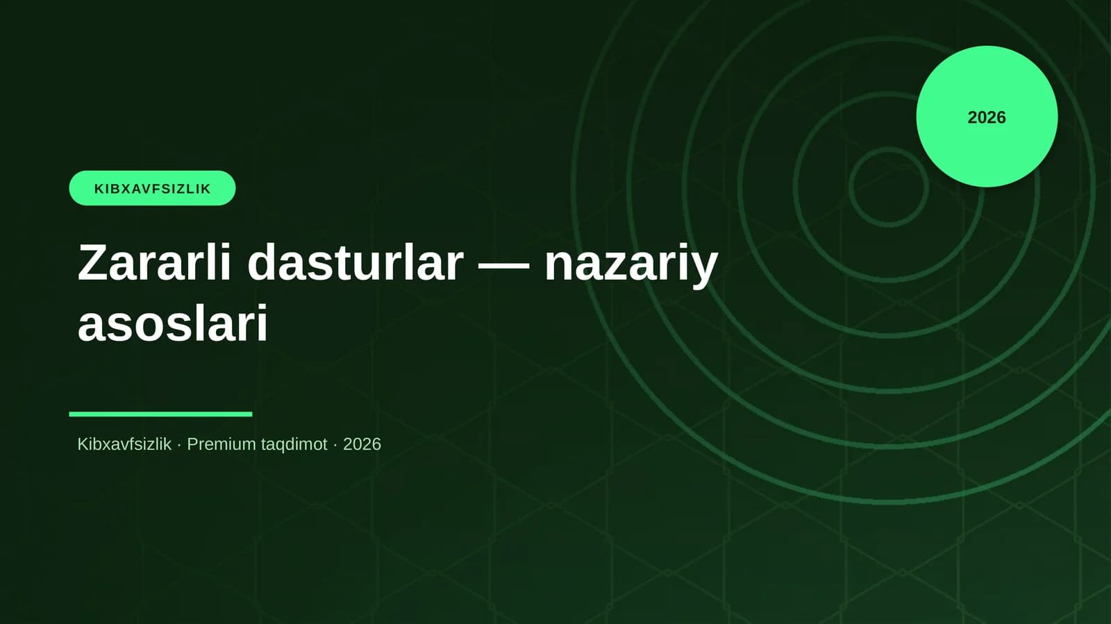 Zararli dasturlar — nazariy asoslari
