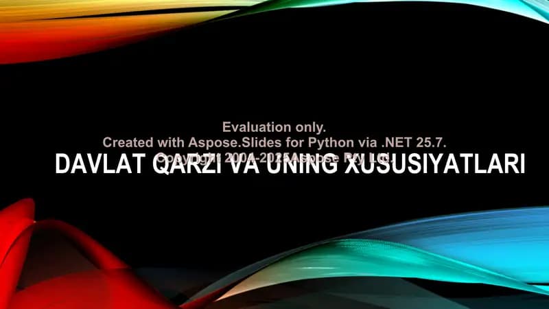 Davlat qarzi va uning xususiyatlari