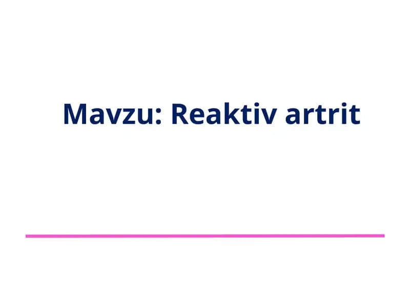 Reaktiv artrit